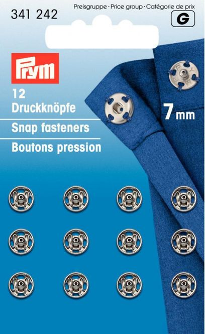 Hovedbilde PRYM Trykknapper, 7mm, forniklet