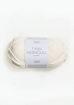 Tynn Merinoull - 1001 Hvit
